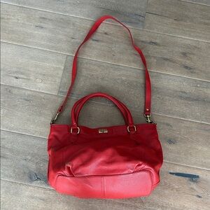 J. Crew Red Leather Shoulder Bag
